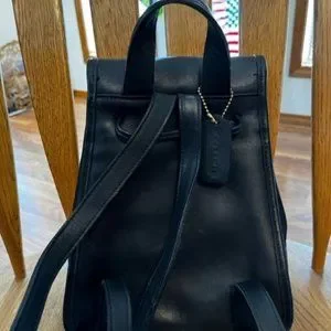 Coach | Bags | Coach Black Leather Small Daypack Backpack  display picture 3